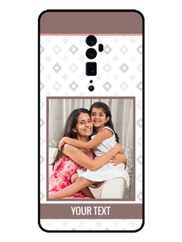 Custom Reno 10x zoom Photo Printing on Glass Case  - Simple Diamond Design