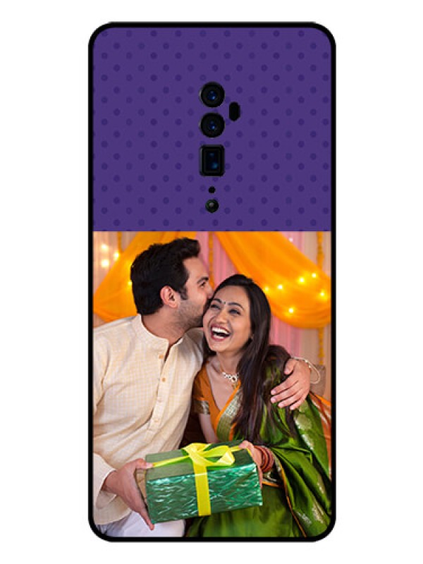 Custom Reno 10x zoom Personalized Glass Phone Case  - Violet Pattern Design