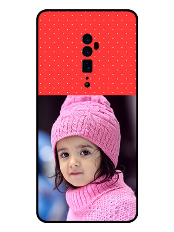 Custom Reno 10x zoom Photo Printing on Glass Case  - Red Pattern Design