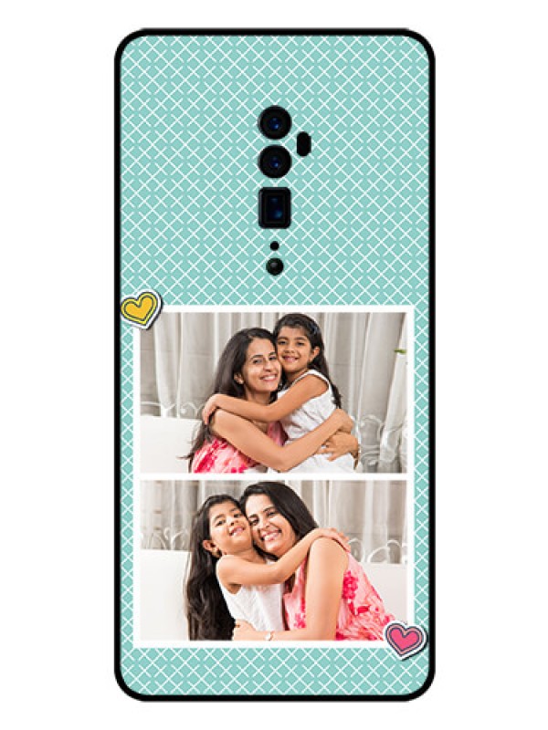 Custom Reno 10x zoom Custom Glass Phone Case  - 2 Image Holder with Pattern Design