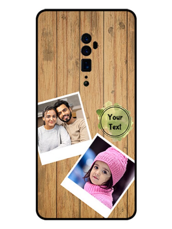 Custom Reno 10x zoom Custom Glass Phone Case  - Wooden Texture Design