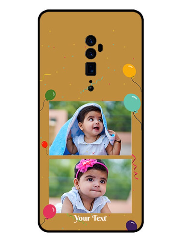 Custom Reno 10x zoom Personalized Glass Phone Case  - Image Holder with Birthday Celebrations Design