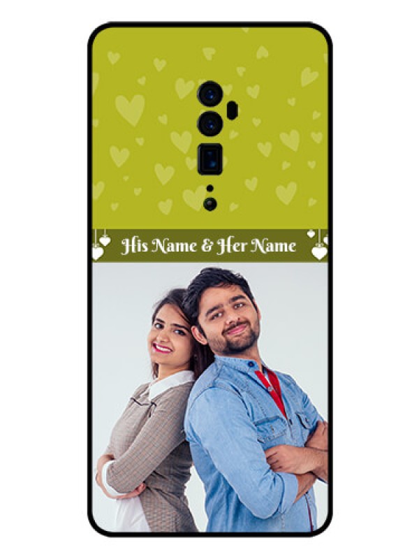 Custom Reno 10x zoom Custom Glass Phone Case  - You & Me Heart Design