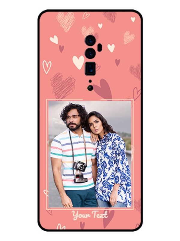 Custom Reno 10x zoom Custom Glass Phone Case  - Love doodle art Design