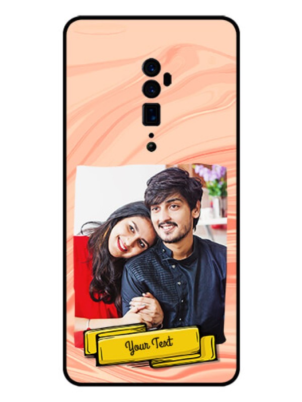 Custom Reno 10x zoom Personalized Glass Phone Case  - Marble Texture Design