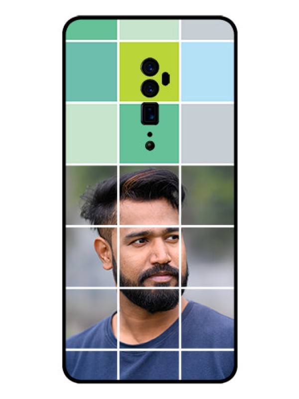 Custom Reno 10x zoom Photo Printing on Glass Case  - with white box pattern 