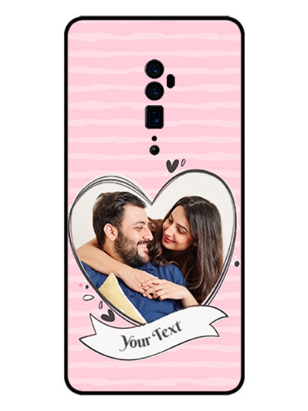 Custom Reno 10x zoom Custom Glass Phone Case  - Vintage Heart Design