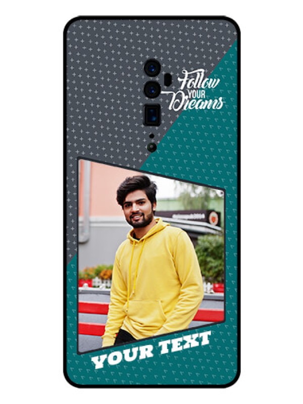 Custom Reno 10x zoom Personalized Glass Phone Case  - Background Pattern Design with Quote