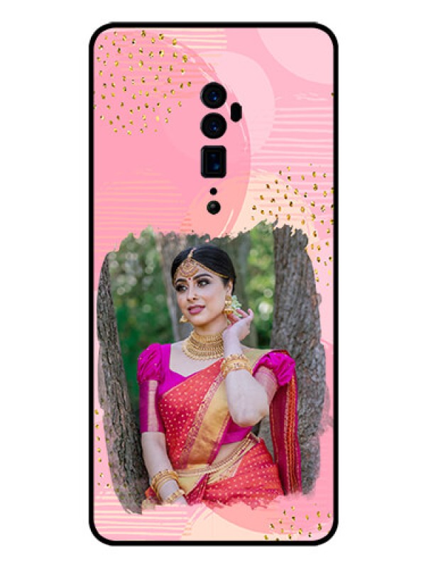 Custom Reno 10x zoom Personalized Glass Phone Case  - Gold Glitter Splash Design