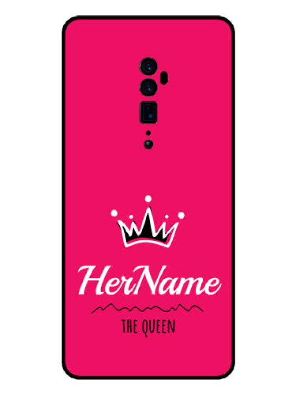 Custom Reno 10x zoom Glass Phone Case Queen with Name