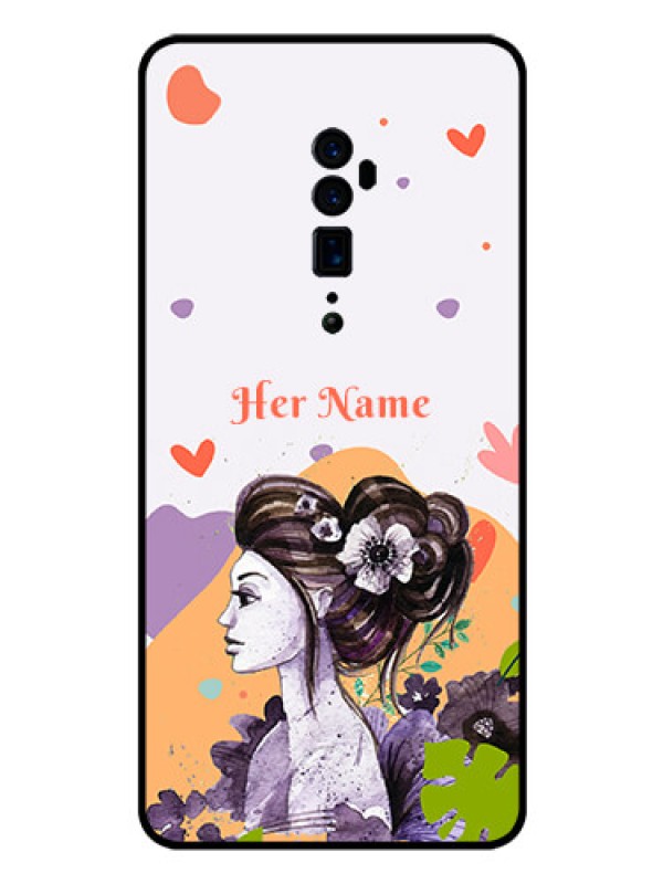 Custom Oppo Reno 10X Zoom Personalized Glass Phone Case - Woman And Nature Design