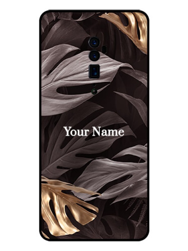 Custom Oppo Reno 10X Zoom Personalised Glass Phone Case - Wild Leaves digital paint Design
