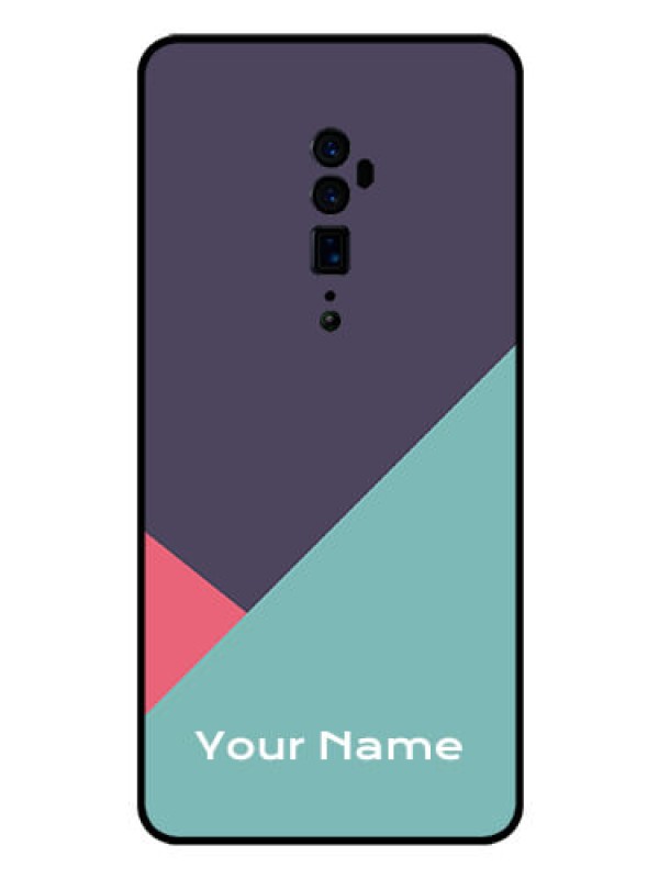 Custom Oppo Reno 10X Zoom Custom Glass Mobile Case - Tri Color abstract Design