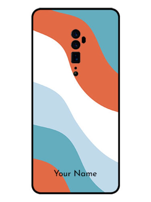 Custom Oppo Reno 10X Zoom Custom Glass Mobile Case - coloured Waves Design
