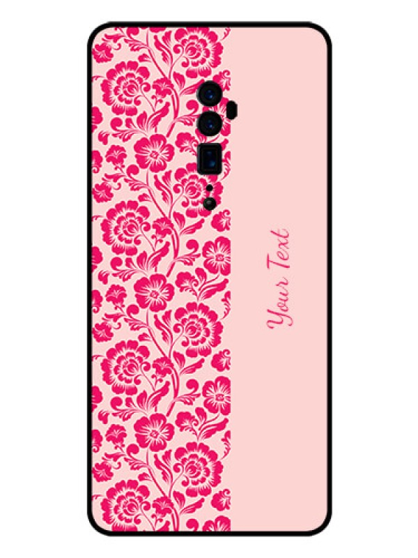 Custom Oppo Reno 10X Zoom Custom Glass Phone Case - Attractive Floral Pattern Design