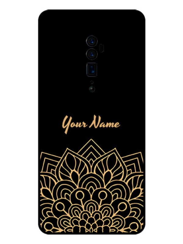 Custom Oppo Reno 10X Zoom Custom Glass Phone Case - Golden mandala Design