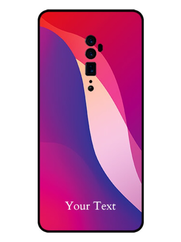 Custom Oppo Reno 10X Zoom Personalized Glass Phone Case - Digital abstract Overlap Design