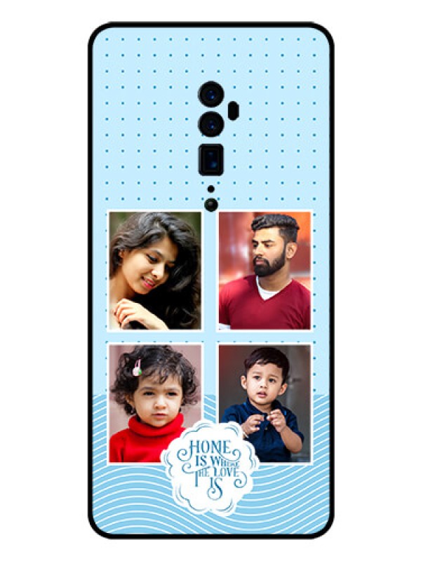 Custom Oppo Reno 10X Zoom Custom Glass Phone Case - Cute love quote with 4 pic upload Design