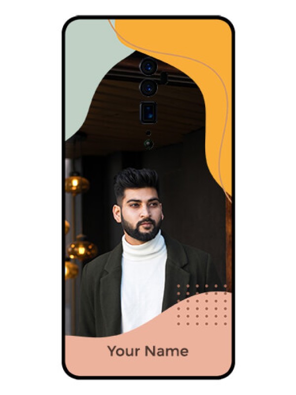 Custom Oppo Reno 10X Zoom Personalized Glass Phone Case - Tri-coloured overlay design