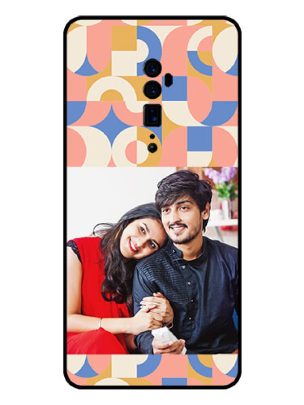 Custom Oppo Reno 10X Zoom Photo Printing on Glass Case - Semi-circle Maze Pattern Design