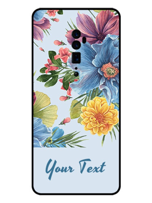 Custom Oppo Reno 10X Zoom Custom Glass Mobile Case - Stunning Watercolored Flowers Painting Design