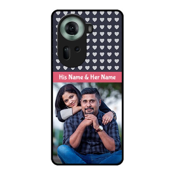 Oppo Reno 11 5G Custom Glass Phone Case - Love Symbols Design