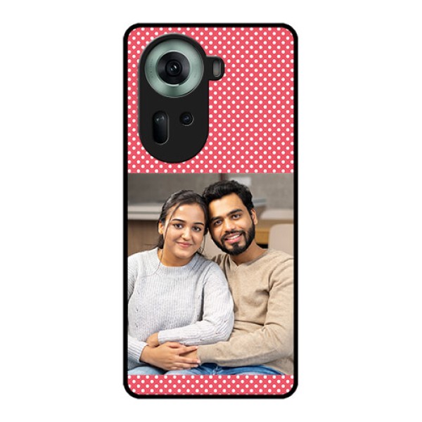Oppo Reno 11 5G Custom Glass Phone Case - White Dotted Design