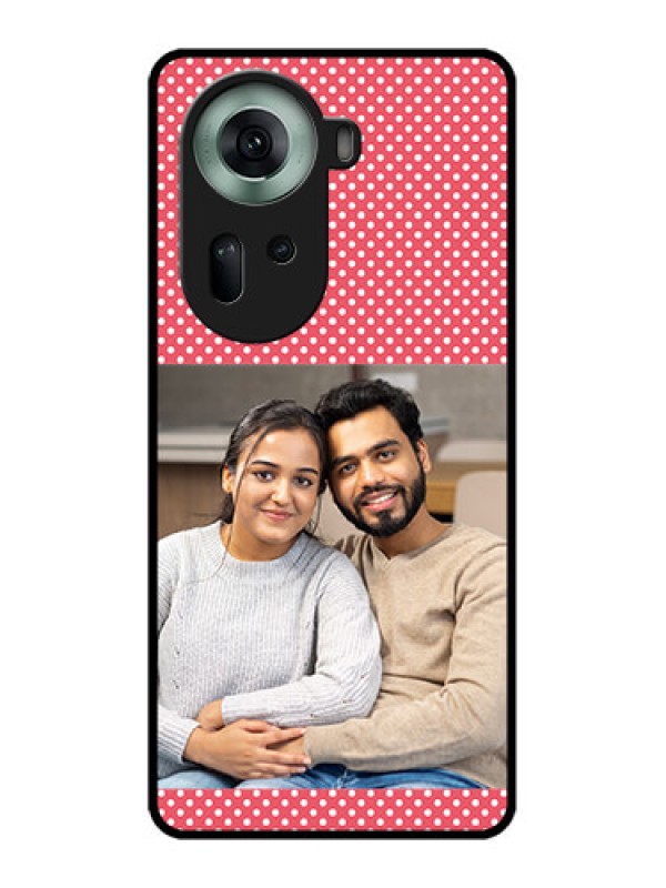 Custom Oppo Reno 11 5G Custom Glass Phone Case - White Dotted Design