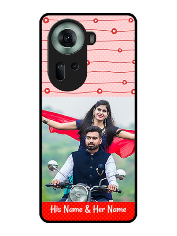 Custom Oppo Reno 11 5G Custom Glass Phone Case - Red Pattern Case Design