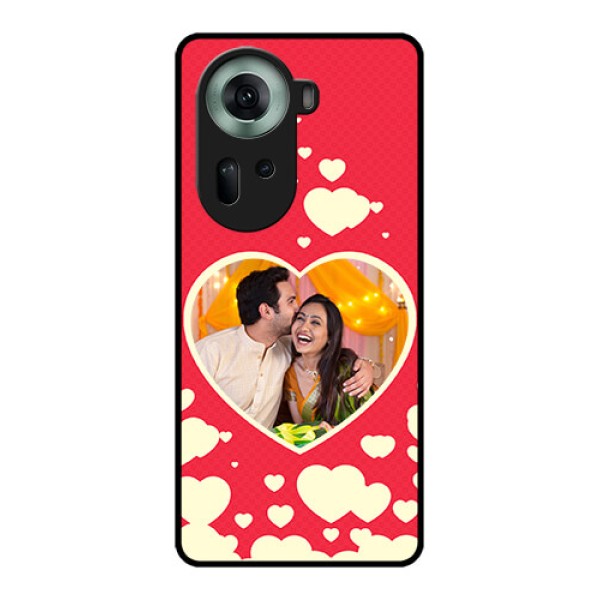 Oppo Reno 11 5G Custom Glass Phone Case - Love Symbols Phone Cover Design
