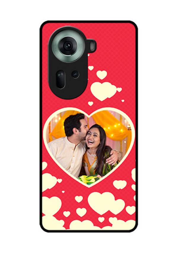 Oppo Reno 11 5G Custom Glass Phone Case - Love Symbols Phone Cover Design