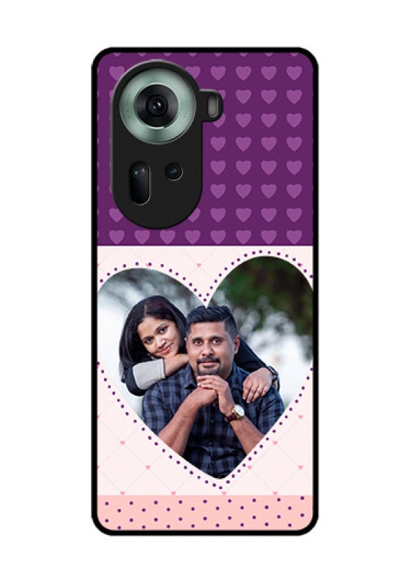 Oppo Reno 11 5G Custom Glass Phone Case - Violet Love Dots Design