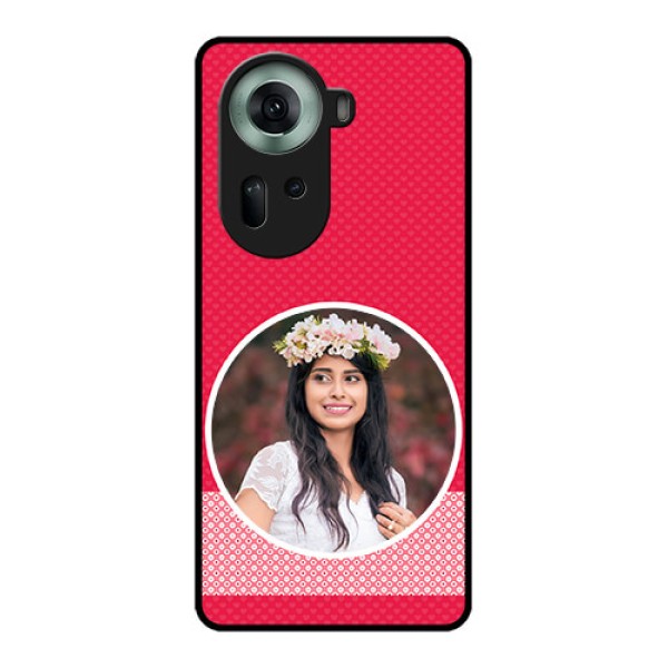 Oppo Reno 11 5G Custom Glass Phone Case - Pink Color Pattern Design Oppo Reno 11 5G Custom Glass Phone Case - Pink Color Pattern Design