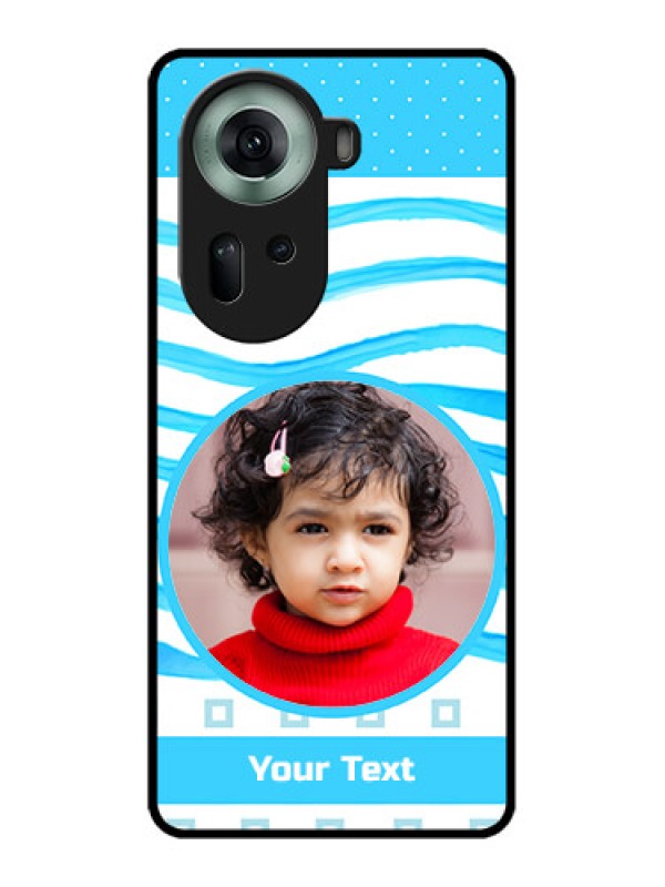 Custom Oppo Reno 11 5G Custom Glass Phone Case - Simple Blue Case Design