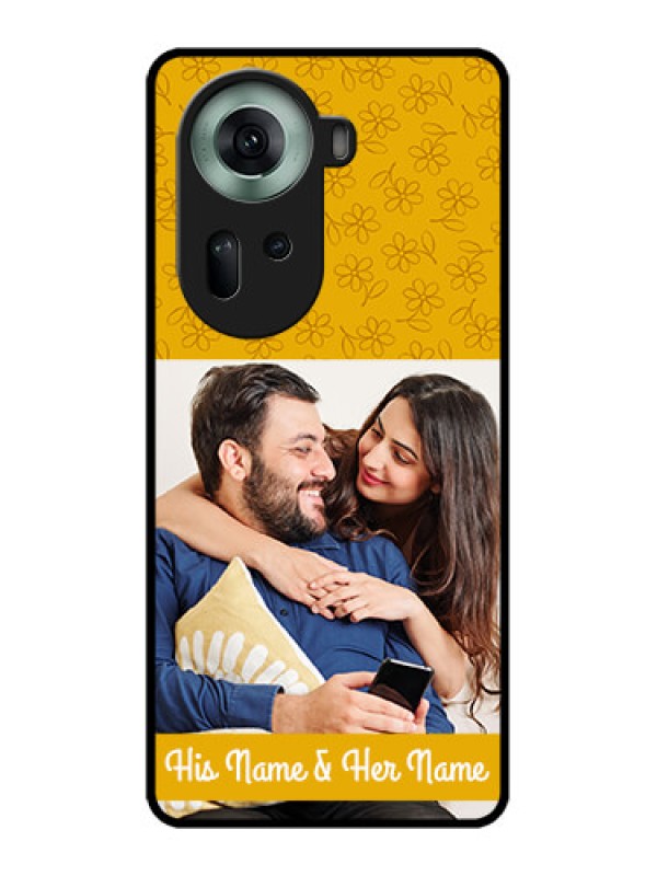 Custom Oppo Reno 11 5G Custom Glass Phone Case - Yellow Floral Design