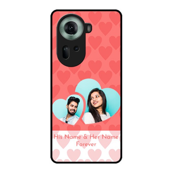 Oppo Reno 11 5G Custom Glass Phone Case - Couple Pic Upload Design