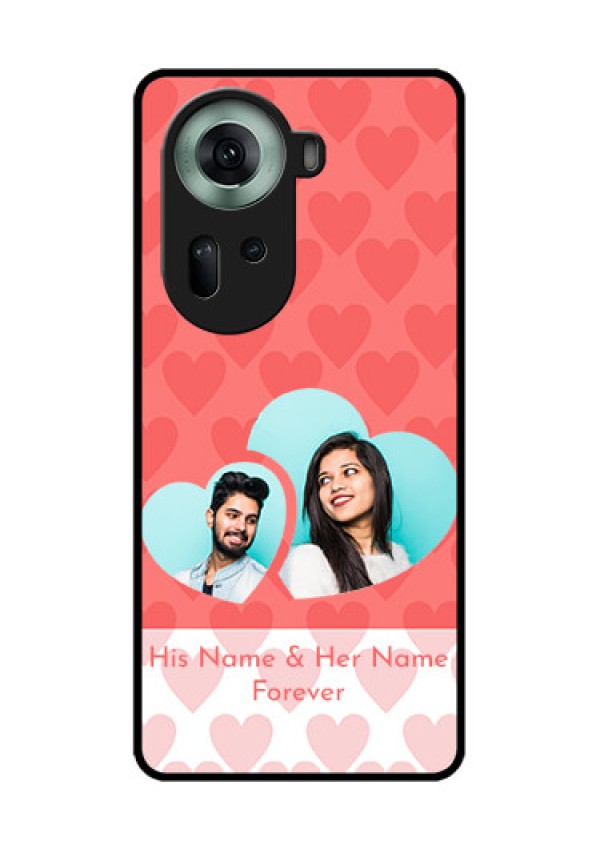 Oppo Reno 11 5G Custom Glass Phone Case - Couple Pic Upload Design