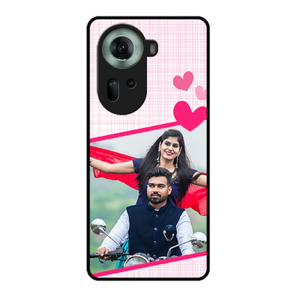 Oppo Reno 11 5G Custom Glass Phone Case - Love Shape Heart Design
