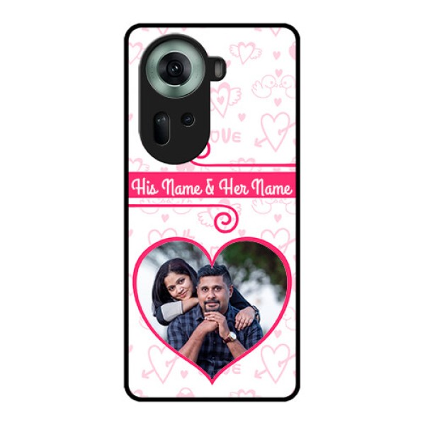 Oppo Reno 11 5G Custom Glass Phone Case - Heart Shape Love Design Oppo Reno 11 5G Custom Glass Phone Case - Heart Shape Love Design