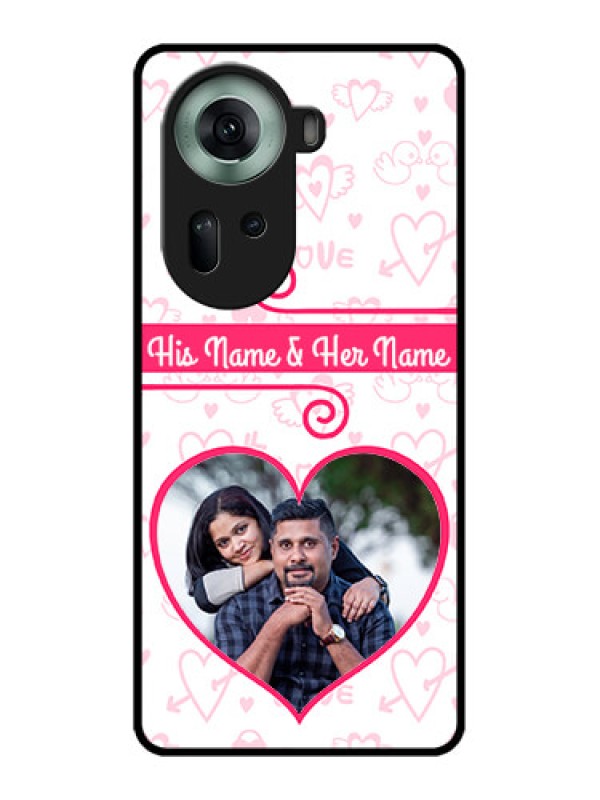 Custom Oppo Reno 11 5G Custom Glass Phone Case - Heart Shape Love Design