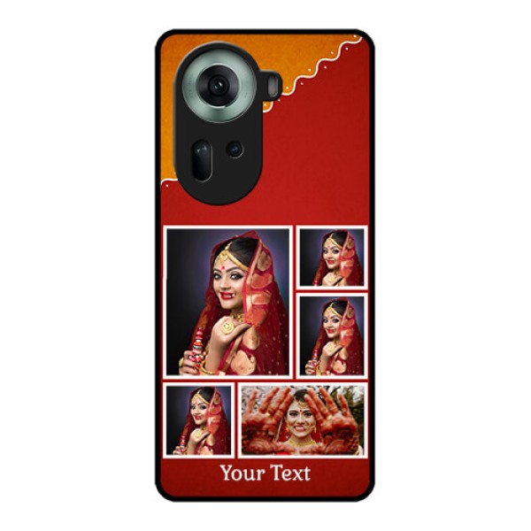 Oppo Reno 11 5G Custom Glass Phone Case - Wedding Pic Upload Design