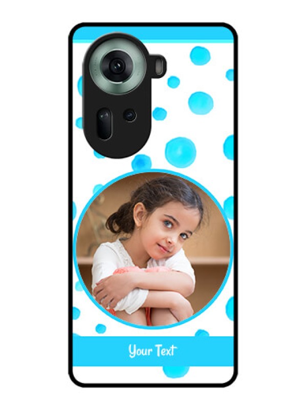 Custom Oppo Reno 11 5G Custom Glass Phone Case - Blue Bubbles Pattern Design