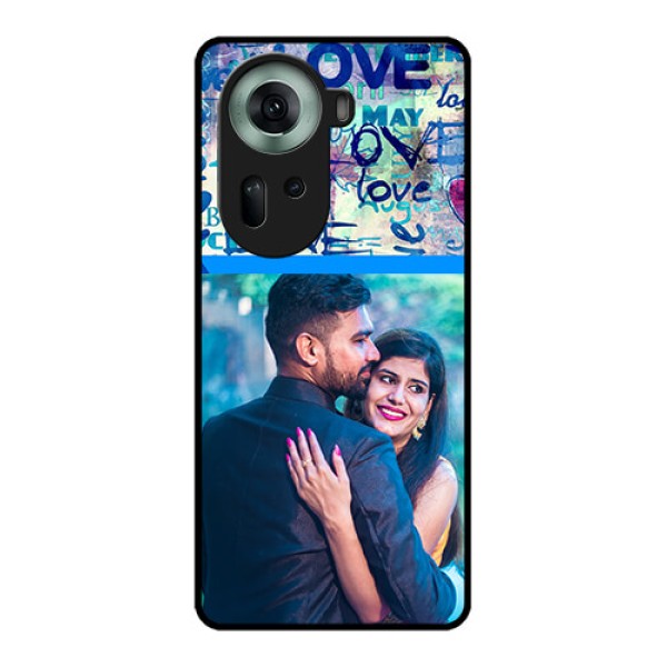 Oppo Reno 11 5G Custom Glass Phone Case - Colorful Love Design