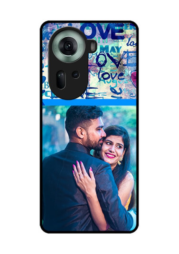Oppo Reno 11 5G Custom Glass Phone Case - Colorful Love Design