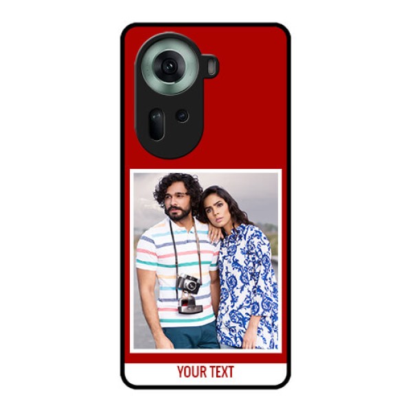 Oppo Reno 11 5G Custom Glass Phone Case - Red Color Design