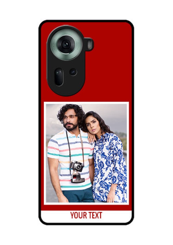 Oppo Reno 11 5G Custom Glass Phone Case - Red Color Design