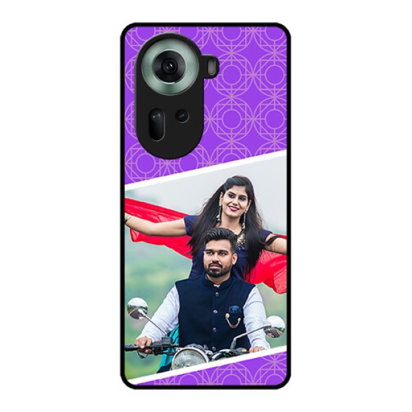 Oppo Reno 11 5G Custom Glass Phone Case - Violet Color Pattern Design