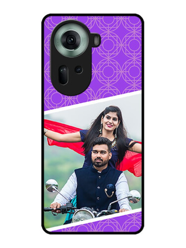 Custom Oppo Reno 11 5G Custom Glass Phone Case - Violet Color Pattern Design