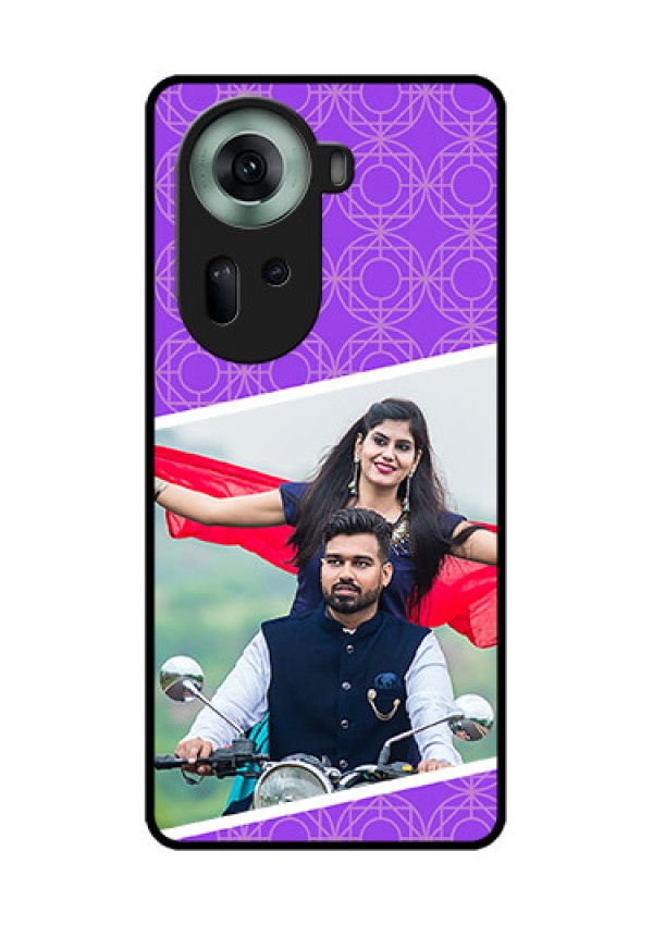 Oppo Reno 11 5G Custom Glass Phone Case - Violet Color Pattern Design