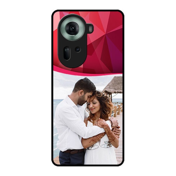 Oppo Reno 11 5G Custom Glass Phone Case - Red Abstract Design